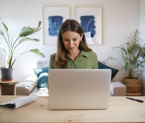 Woman working on computer