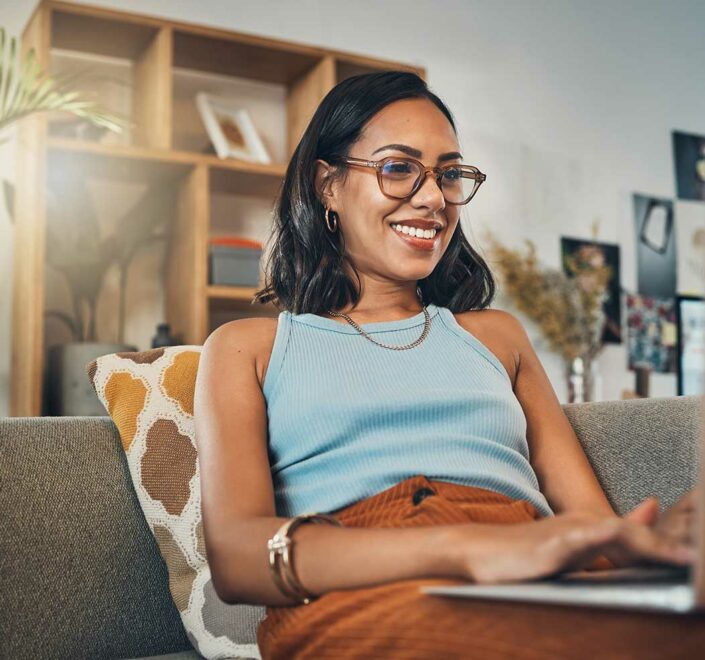 happy website designer working